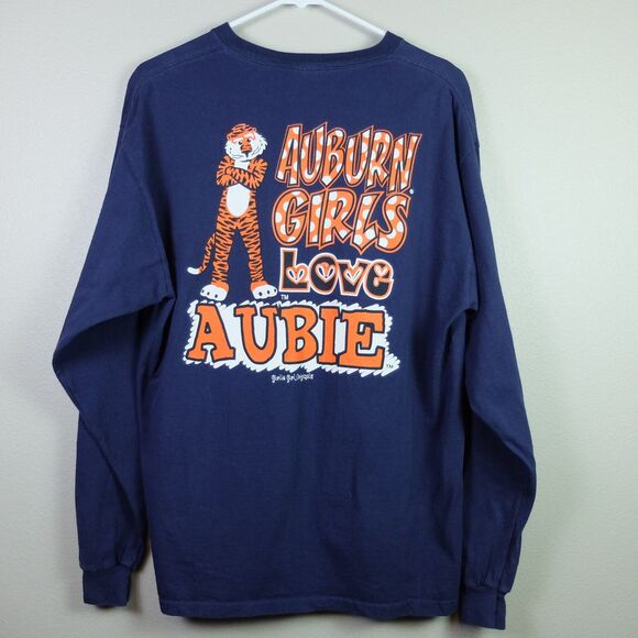 Delta Pro Weight Auburn Girls Love Aubie Blue Long Sleeve Shirt Size Large - Picture 10 of 10